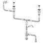 сифон для двойной мойки Unicorn В747V, 40х50 гибкий отвод, 1 1/2'' х40 с отводом для стиральной машины, прямоугольный перелив купить в Саратове | "Проконсим"
