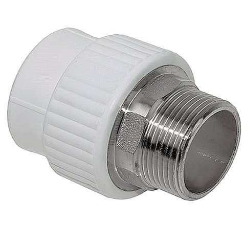 Муфта комбинированная ПП 50-1 1/2'' PN 25 под ключ с наружной резьбой белая VALFEX  купить в Саратове | "Проконсим"