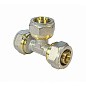 Тройник латунный для PEX труб 20-20-20 PN 10 обжимной никелированный Valfex VF.331.N  купить в Саратове | "Проконсим"