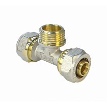 Тройники латунные для PEX труб DN 16-32 PN 10 обжимные никелированные с наружной резьбой Valfex VF.333.N купить в Саратове | "Проконсим"