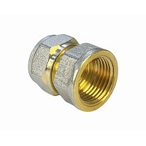 Муфты латунные для PEX труб DN 16-32 PN 10 обжимные никелированные с внутренней резьбой Valfex VF.302.N купить в Саратове | "Проконсим"