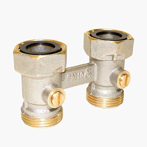 Узел нижнего подключения Vekotrim DN 15 PN 10 прямой двухтрубный 20-3/4'' c накидной гайкой, муфта купить в Саратове | "Проконсим"
