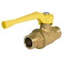 Кран латунный шаровой газовый 11Б27п DN15 PN40 рычаг штуцер-штуцер БАЗ Standart купить в Саратове | "Проконсим"