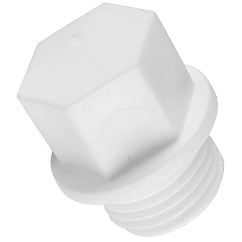 Заглушка резьбовая ПП 15-1/2'' PN 25 с наружной резьбой белая РТП 10555 купить в Саратове | "Проконсим"