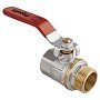Кран латунный шаровой MVI AquaHit BV.312.04 DN 15 PN 25 рычаг муфта-штуцер полнопроходной никелированный купить в Саратове | "Проконсим"