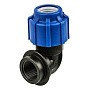 Угольник (отвод) компрессионный PN 16 для ПЭ DN 20-1/2'' обжимное-муфта купить в Саратове | "Проконсим"