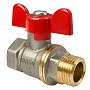 Кран латунный шаровой Valfex.218.NB1 11Б27фт1М DN 15 PN 40 никелированный муфта-штуцер бабочка купить в Саратове | "Проконсим"