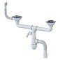 сифон для двойной мойки Unicorn В731V, 40х50 гибкий отвод, 3 1/2'' х40 с отводом для стиральной машины, круглый перелив купить в Саратове | "Проконсим"