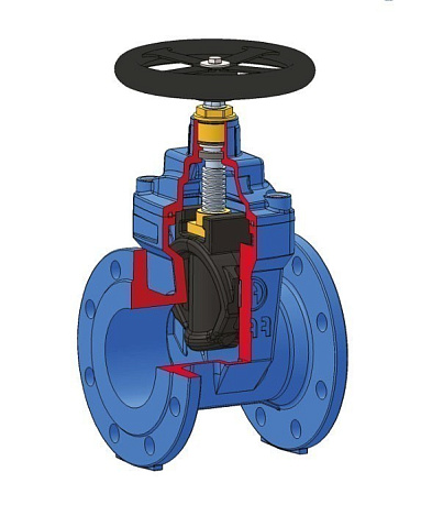 Задвижка чугунная DN 600 PN 16 с обрезиненным клином EPDM до 80гр. FAF 6000600 купить в Саратове | "Проконсим" (920160018)