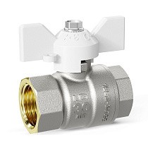 Краны латунные шаровые DN 15-32 PN 25-40 никелированные бабочка белая муфта-муфта LD Pride 47.300 купить в Саратове | "Проконсим"