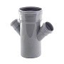 Крестовина ПП для канализации косая 45гр. DN 110-50-50 с уплотнительным кольцом РТП купить в Саратове | "Проконсим"