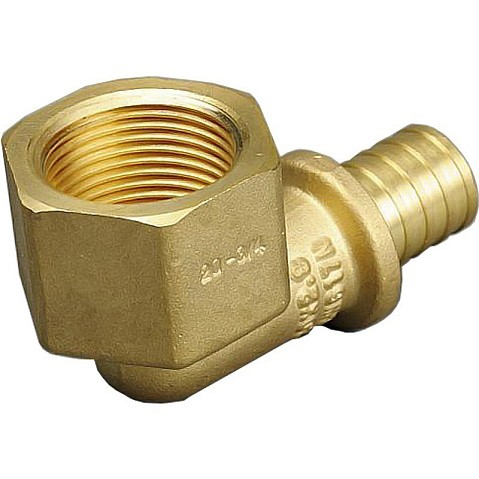 Угольник латунный для PEX труб 20-1/2'' PN 10 под надвижную гильзу с внутренней резьбой ONE PLUS купить в Саратове | "Проконсим"