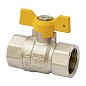 Кран латунный шаровой газовый MVI BV.813 DN 15 PN 25 никелированный полнопроходной муфта-муфта бабочка купить в Саратове | "Проконсим"
