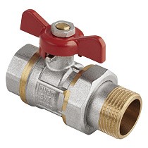Краны латунные шаровые DN 15-50 PN 25 никелированные бабочка муфта-штуцер американка MVI AquaHit BV.320.04 купить в Саратове | "Проконсим"