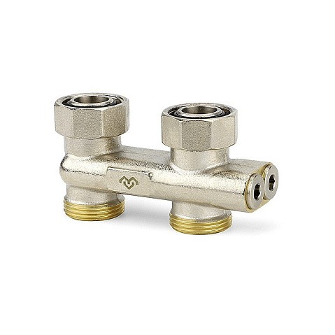 Узелы нижнего подключения VARMEGA VM139 DN20 прямой двухтрубный 3/4''x3/4'' евроконус, перекрёстный муфта-штуцер купить в Саратове | "Проконсим"