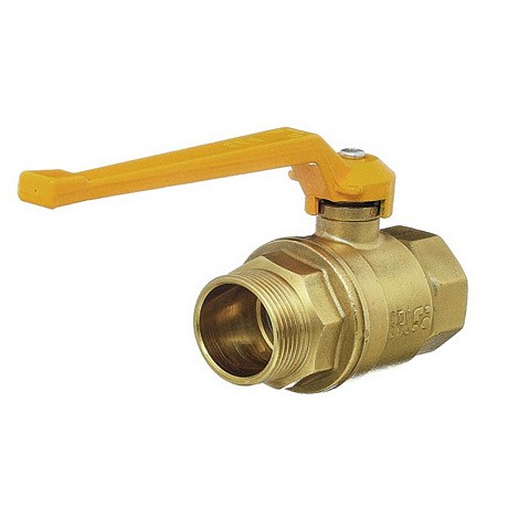 Кран латунный шаровой газовый 11Б27п DN40 PN40 рычаг муфта-штуцер БАЗ Standart купить в Саратове | "Проконсим"