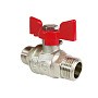 Кран латунный шаровой Valfex Premium.219.NB1 усиленный Н 11Б27фт1М DN 20 PN 40 никелированный штуцер-штуцер бабочка купить в Саратове | "Проконсим"