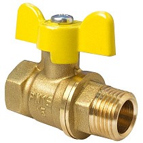 Краны латунные шаровые газовые 11Б27фтМ DN 15-32 PN 40 бабочка муфта-штуцер Valfex.278.LB3 купить в Саратове | "Проконсим"