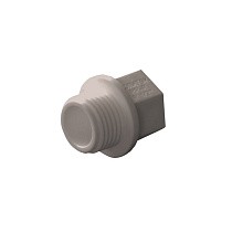 Заглушка резьбовая ПП  1/2'' PN 25 с наружной резьбой серая купить в Саратове | "Проконсим"