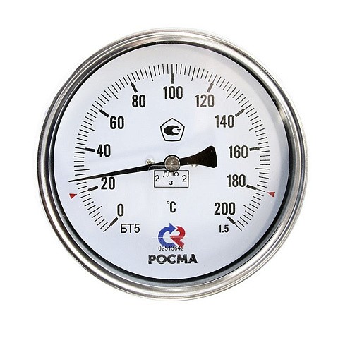 Термометр биметаллический РОСМА БТ-51.211, Ду 100, L 64, G1/2'' осевой купить в Саратове | "Проконсим" Термометр биметаллический РОСМА БТ-51.211, Ду 100, L 64, G1/2'' осевой купить в Саратове | "Проконсим"