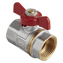 Краны латунные шаровые DN 15-25 PN 25 никелированные бабочка муфта-муфта MVI AquaHit BV.313.04 купить в Саратове | "Проконсим"