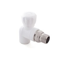 Краны шаровые ПП DN 20-25 PN 25 для радиатора угловые с американкой белые РТП купить в Саратове | "Проконсим"