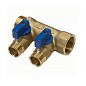 Коллектор латунный DN 20 2 выхода G 1/2'' с шаровыми кранами синяя ручка плоское присоединение отвода SGL купить в Саратове | "Проконсим"