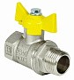 Кран латунный шаровой газовый 11Б27фт1М DN 15 PN 40 никелированный бабочка муфта-штуцер Valfex.278 Standart ГОСТ Р 59553 купить в Саратове | "Проконсим"