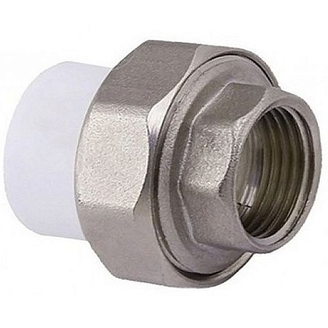 Муфта комбинированная ПП 32-1/2'' PN 25 разъёмная с внутренней резьбой белая PlasticPro купить в Саратове | "Проконсим"