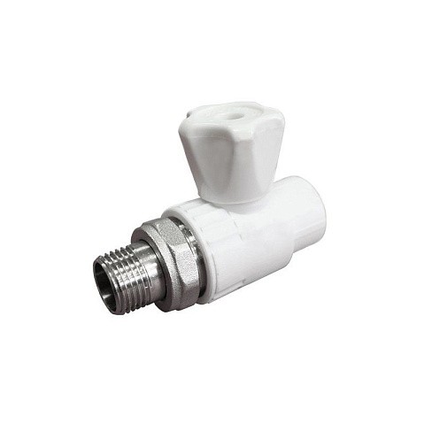 Кран шаровой для радиатора ПП 20-1/2'' PN 25 прямой с американкой белый VALFEX  купить в Саратове | "Проконсим"
