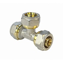 Тройники латунные для PEX труб DN 16-32 PN 10 обжимные никелированные Valfex VF.331.N купить в Саратове | "Проконсим"
