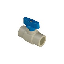 Краны шаровые ПП DN 20-25 PN 25 полупроходные серые с синей ручкой Valfex купить в Саратове | "Проконсим"