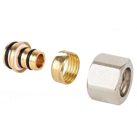 Евроконус латунный для PEX и МП-труб 16х2,0-1/2'' обжимной c накидной гайкой MVI MC.412.04 купить в Саратове | "Проконсим"