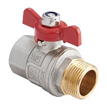 Краны латунные шаровые DN 15-25 PN 40 никелированные бабочка муфта-штуцер MVI BV.514 купить в Саратове | "Проконсим"