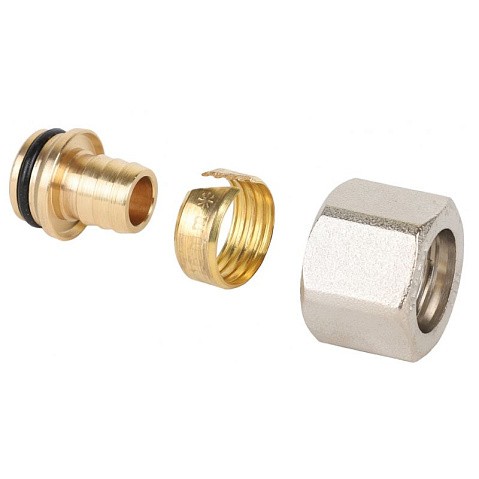 Евроконус латунный для PEX и МП-труб 16х2,0-1/2''обжимной c накидной гайкой MVI MC.410.04 купить в Саратове | "Проконсим"