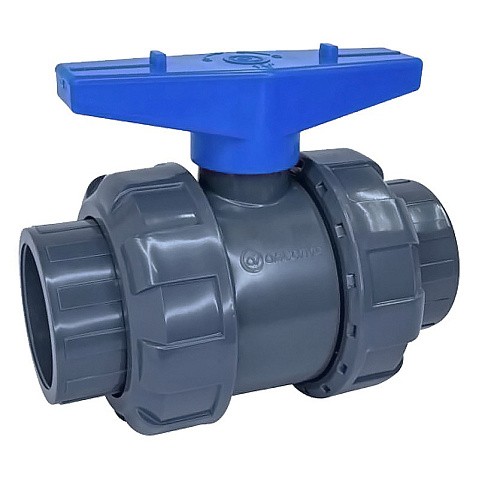Кран шаровый клеевой НПВХ DN 90 PN 16 уплотнение EPDM/TPV черный Aquaviva AQVBVD90 купить в Саратове | "Проконсим"