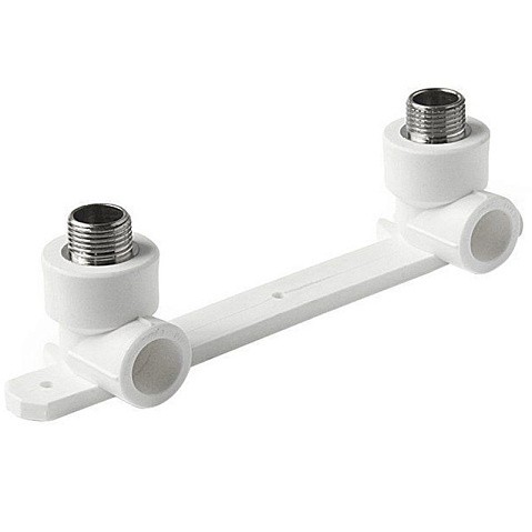 Угольник установочный двойной ПП 20-1/2'' PN 25 с наружной резьбой белый Pro Aqua PA280108P купить в Саратове | "Проконсим"