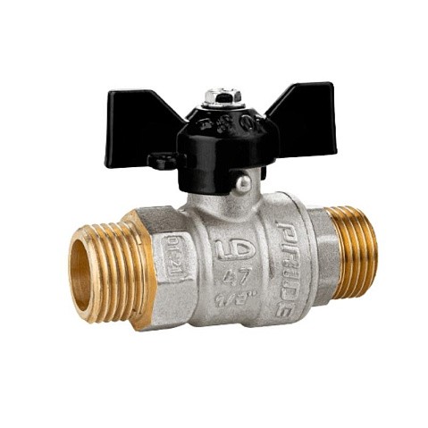 Краны латунные шаровые DN 15-25 PN 40 никелированные бабочка штуцер-штуцер LD Pride 47.304 купить в Саратове | "Проконсим"