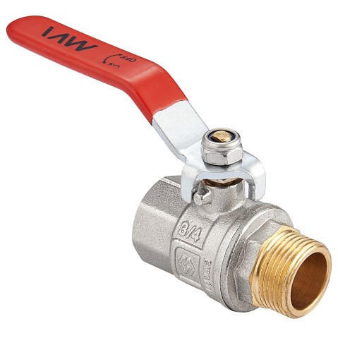 Кран латунный шаровой MVI BV.512 DN 40 PN 40 никелированный полнопроходной муфта-штуцер рычаг купить в Саратове | "Проконсим"