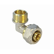 Угольники латунные для PEX труб DN 16-32 PN 10 обжимные никелированные с наружной резьбой Valfex VF.353.N купить в Саратове | "Проконсим"