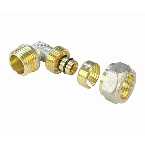 Угольник латунный для PEX труб 16-1/2'' PN 10 обжимной никелированный Valfex VF.352.N  купить в Саратове | "Проконсим"