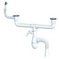 сифон для двойной мойки Unicorn В741V, 40х50 гибкий отвод, 1 1/2'' х40 с отводом для стиральной машины, круглый перелив купить в Саратове | "Проконсим"