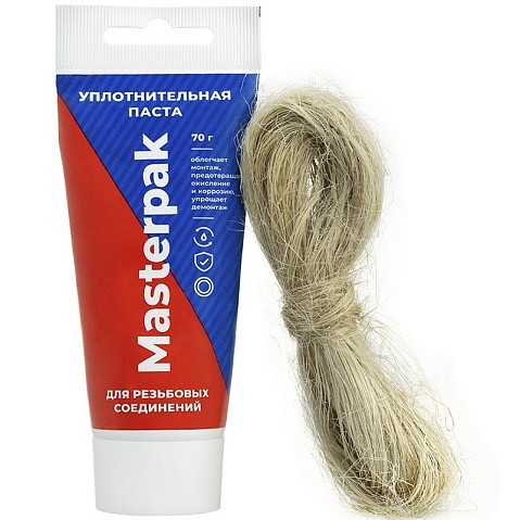 Набор уплотнительный паста +лён для воды, пара 70гр+14гр Masterpak купить в Саратове | "Проконсим"