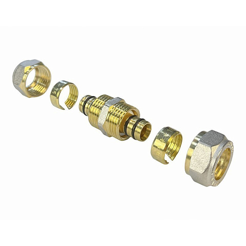 Муфты латунные для PEX труб DN 20-32 PN 10 переходные обжимные никелированные Valfex VF.303.N купить в Саратове | "Проконсим"