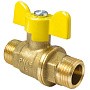 Краны латунные шаровые газовые 11Б27фтМ DN 15-20 PN 40 бабочка штуцер-штуцер Valfex.279.LB3 купить в Саратове | "Проконсим"