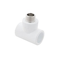 Тройники ПП DN 20-40 PN 25 комбинированные с наружной резьбой белые PlasticPro купить в Саратове | "Проконсим"