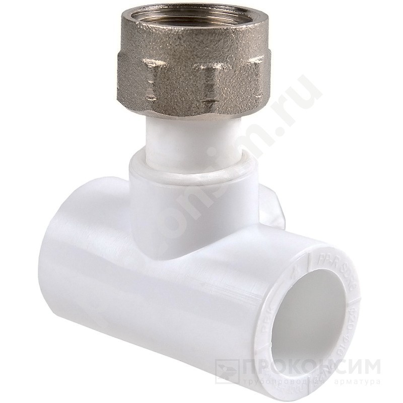 Цена по запросу.  . Тройник ПП с накидной гайкой 25-3/4'' PN 25 белый РВК 20905 (930659269) со склада Проконсим в Саратове