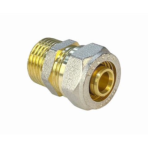 Муфты латунные для PEX труб DN 16-32 PN 10 обжимные никелированные с наружной резьбой Valfex VF.301.N купить в Саратове | "Проконсим" Муфты латунные для PEX труб DN 16-32 PN 10 обжимные никелированные с наружной резьбой Valfex VF.301.N купить в Саратове | "Проконсим"