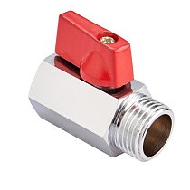 Кран латунный шаровой мини MVI BV.466 DN 15 PN 16 хромированный муфта-штуцер бабочка купить в Саратове | "Проконсим"
