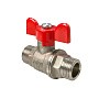 Кран латунный шаровой Valfex.219.NB1 11Б27фт1М DN 20 PN 40 никелированный штуцер-штуцер бабочка купить в Саратове | "Проконсим"